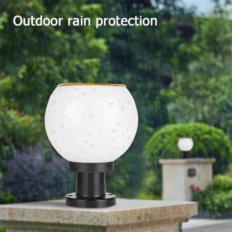 Round solar light outdoor waterproof gate pillar head lamp .